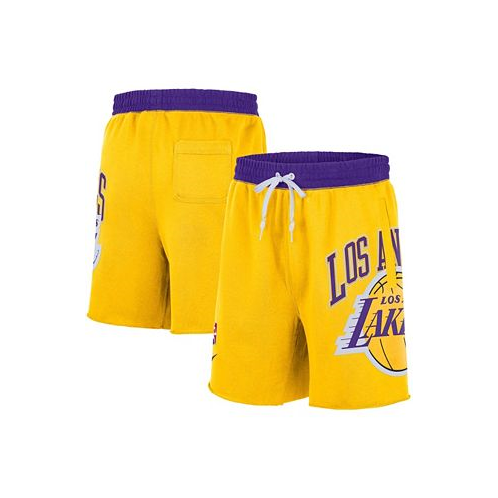 Nike Mens Los Angeles Lakers 75th Anniversary Courtside Fleece Shorts