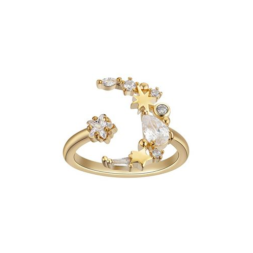 Unwritten 14Kt Gold Flash Plated Cubic Zirconia Moon Adjustable Ring