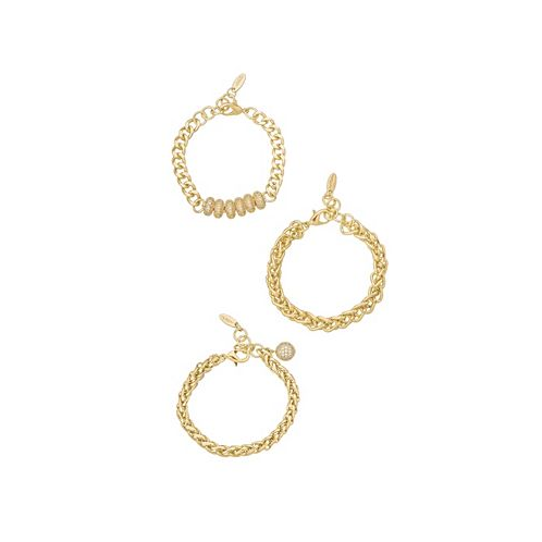 ETTIKA Gold-Plated Chain Stacking Bracelet Set of 3
