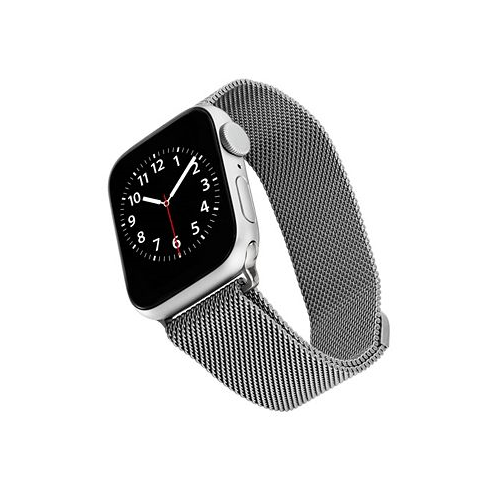WITHit Silver-Tone Stainless Steel Mesh Band Compatible with 38/40/41mm Apple Watch