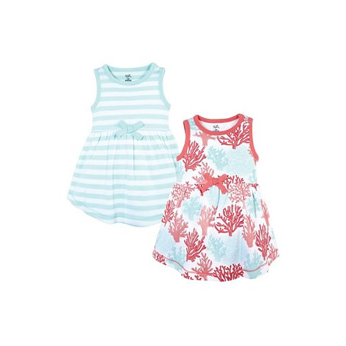 Touched by Nature Toddler Girls Organic Cotton Sleeveless Dresses Coral Reef