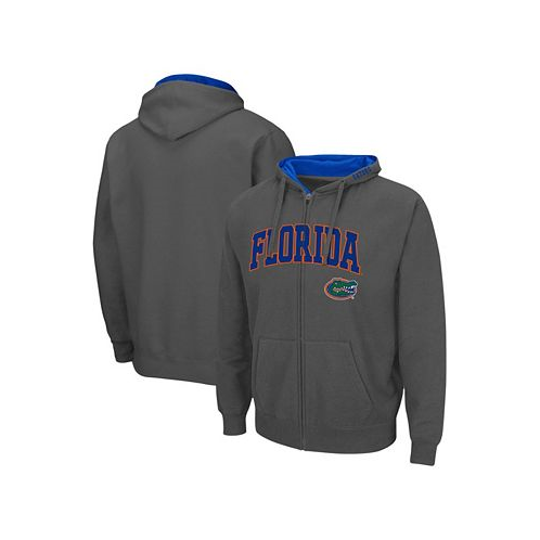 Colosseum Mens Charcoal Florida Gators Arch Logo 3.0 Full-Zip Hoodie