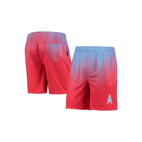 FOCO Mens Light Blue and Red Houston Oilers Gridiron Classic Pixel Gradient Training Shorts