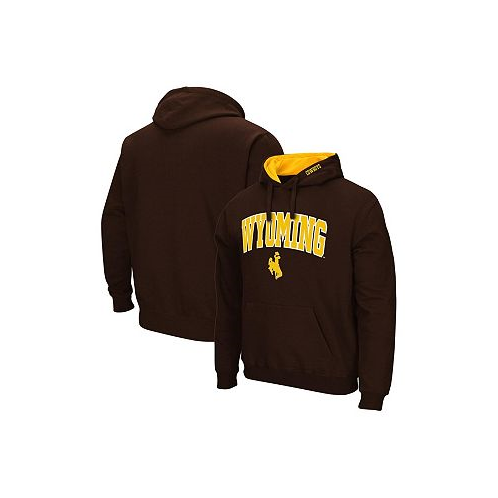 Colosseum Mens Brown Wyoming Cowboys Arch and Logo Pullover Hoodie