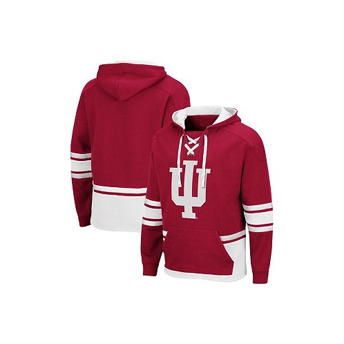 Colosseum Mens Crimson Indiana Hoosiers Lace Up 3.0 Pullover Hoodie