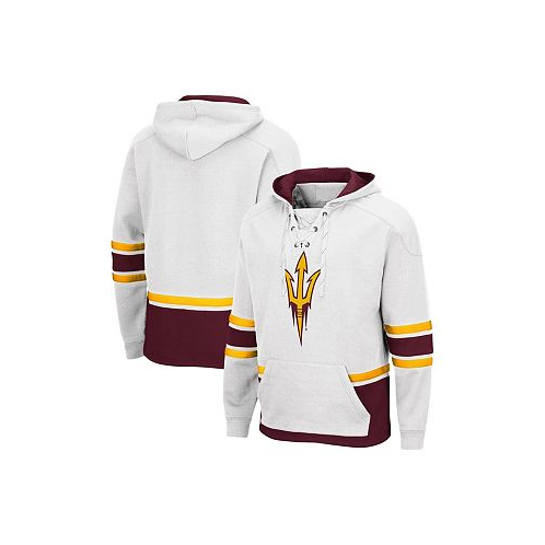 Colosseum Mens White Arizona State Sun Devils Lace Up 3.0 Pullover Hoodie