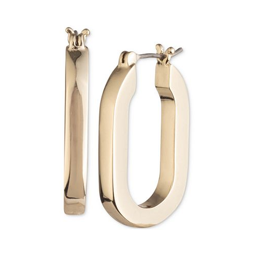 KARL LAGERFELD PARIS Gold-Tone Oval Link Hoop Earrings