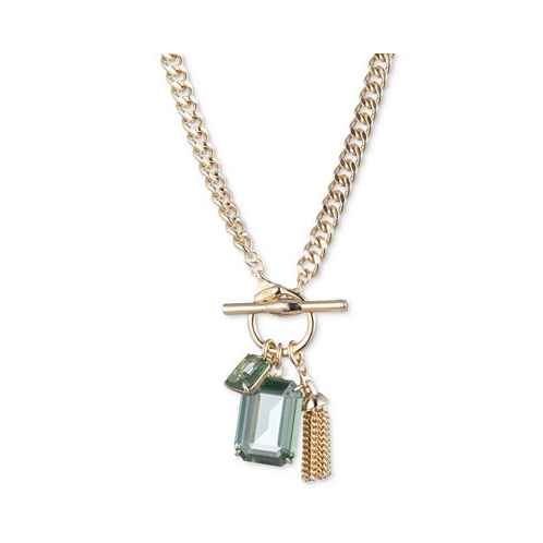POLO Ralph Lauren Gold-Tone Chain Tassel & Color Crystal Multi-Charm 17 Pendant Necklace