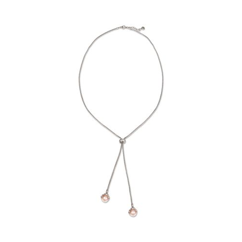 Charter Club Silver-Tone Pink Imitation Pearl Long Lariat Necklace 40 +2 extender