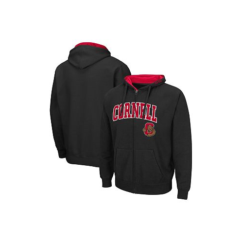 Colosseum Mens Black Cornell Big Red Arch Logo 3.0 Full-Zip Hoodie