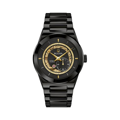 Bulova Mens Millennia Automatic Black Ceramic Bracelet Watch 41mm