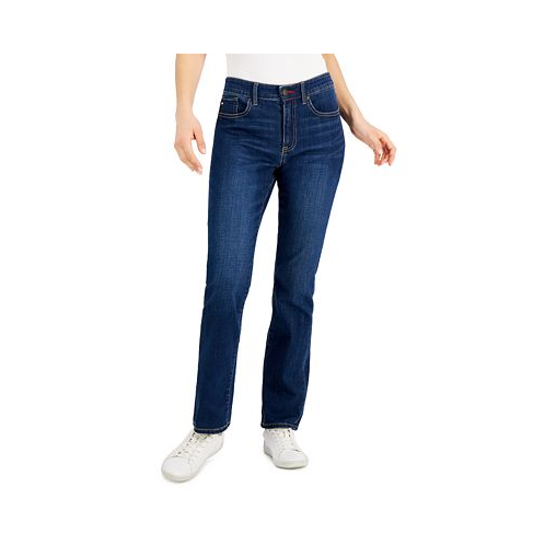 Tommy Hilfiger Womens Tribeca TH Flex Straight-Leg Jeans