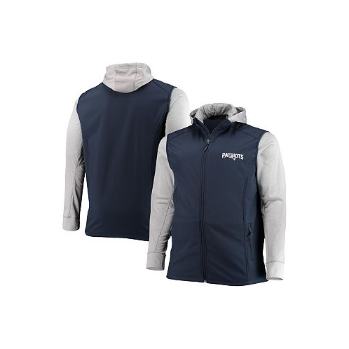 Dunbrooke Mens Navy and Gray New England Patriots Big and Tall Alpha Full-Zip Hoodie Jacket