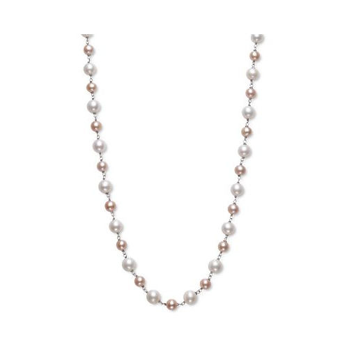 Belle de Mer Gray & White Cultured Freshwater Pearl (5-6mm & 7-8mm) Statement Necklace in Sterling Silver 18 + 2 extender (Also in Pink & White Cultured Freshwater Pearl)