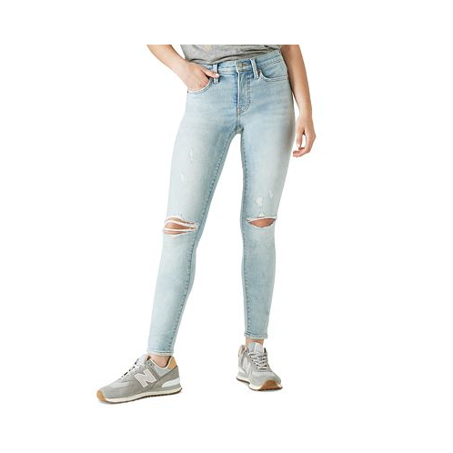 Lucky Brand Womens Ava Mid-Rise Ripped Skinny Jeans