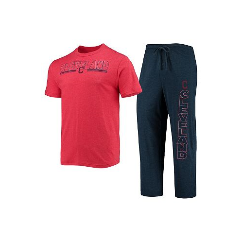 Concepts Sport Mens Navy Red Cleveland Indians Meter T-shirt and Pants Sleep Set