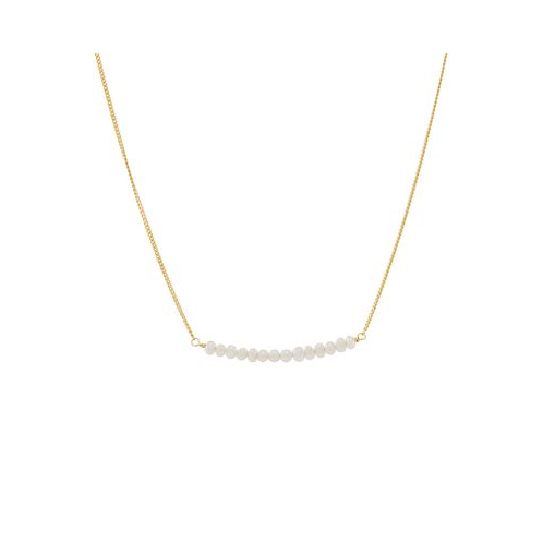 Giani Bernini Cultured Freshwater Pearl (3 - 3-1/2mm) Curved Bar 18 Necklace in 14k Gold-Plated Sterling Silver
