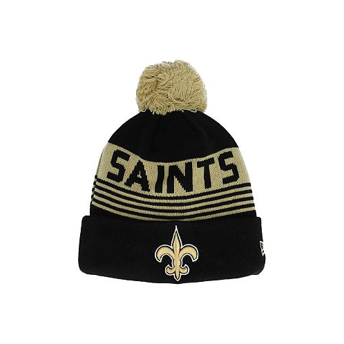 New Era Big Boys Black New Orleans Saints Proof Cuffed Knit Hat with Pom