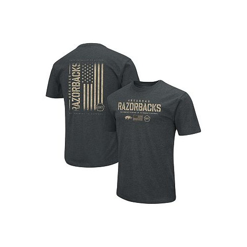 Colosseum Mens Heathered Black Arkansas Razorbacks OHT Military-Inspired Appreciation Flag 2.0 T-shirt