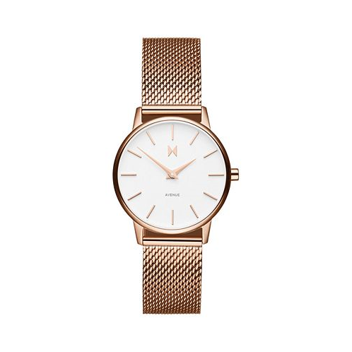 MVMT Womens Avenue Rose Gold-Tone Mesh Bracelet Watch 28mm