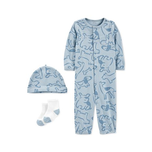 Carters Baby Boys Take Home Converter Gown Set with Hat and Socks 3 Piece Set