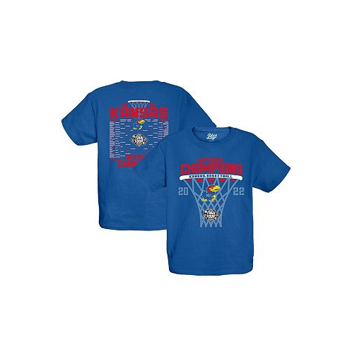 Blue 84 Big Boys Royal Kansas Jayhawks 2022 NCAA Mens Basketball National Champions Bracket T-shirt