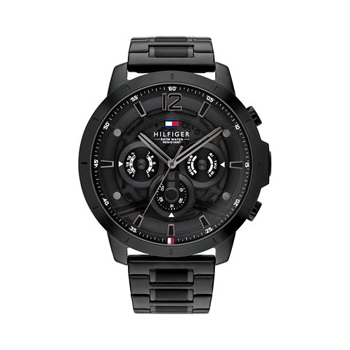 Tommy Hilfiger Mens Black Stainless Steel Bracelet Watch 50mm