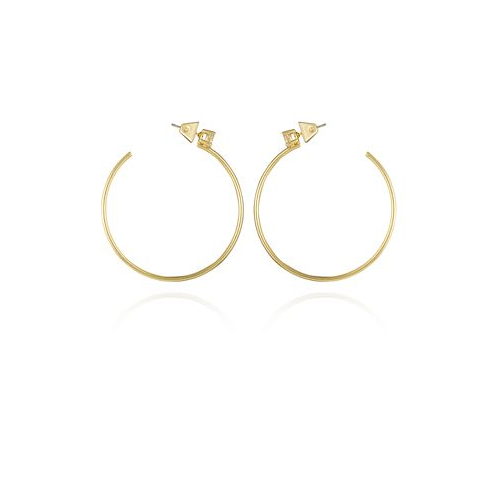 Vince Camuto Gold-Tone Cubic Zirconia C Hoop Earrings