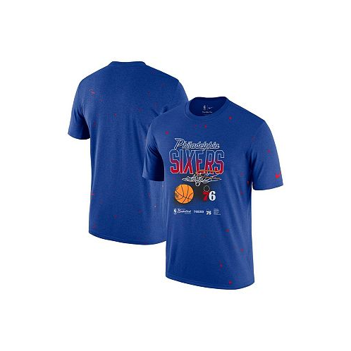 Nike Mens Royal Philadelphia 76ers Courtside Splatter T-shirt