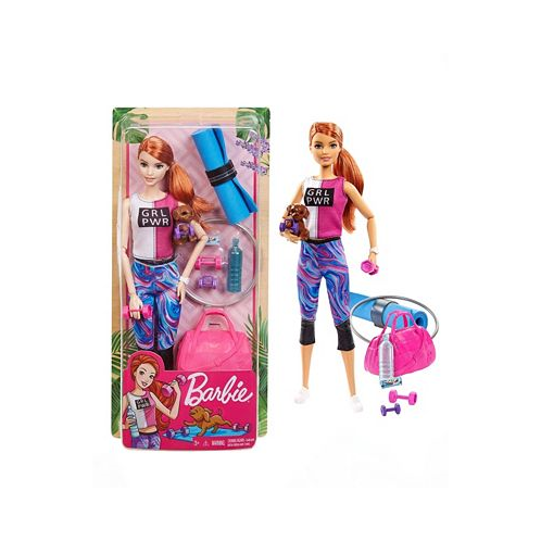 Puppy Loves Fitness with Red Haired Yoga Barbie Set 3 Piece