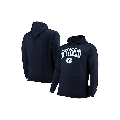 Champion Mens Navy North Carolina Tar Heels Big and Tall Arch Over Logo Powerblend Pullover Hoodie