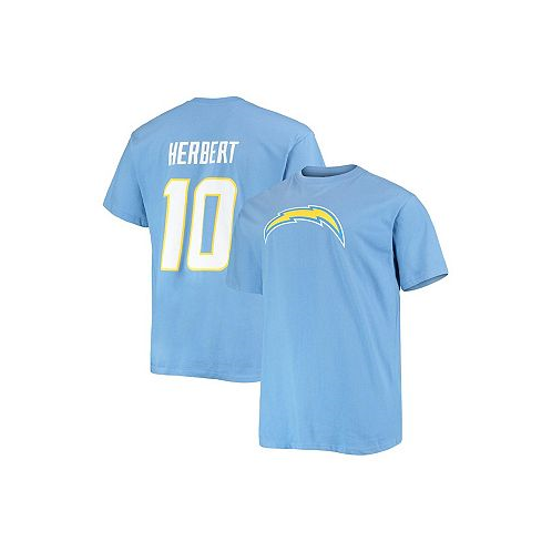 Fanatics Mens Justin Herbert Powder Blue Los Angeles Chargers Big and Tall Player Name and Number T-shirt