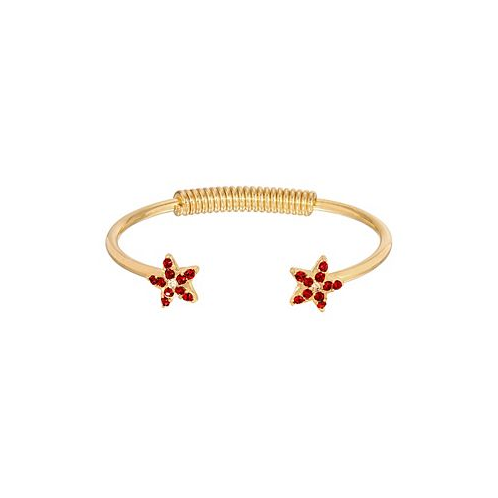 2028 Gold-Tone Crystal Siam Red Star Spring Bracelet
