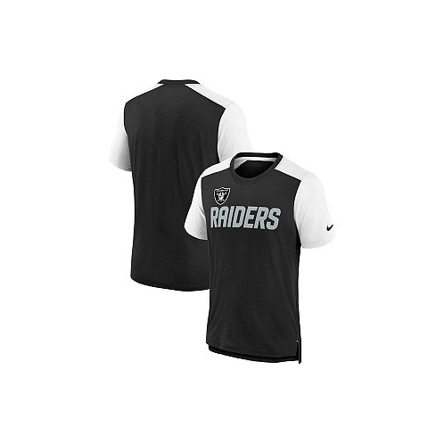 Nike Big Boys Heathered Black White Las Vegas Raiders Colorblock Team Name T-shirt