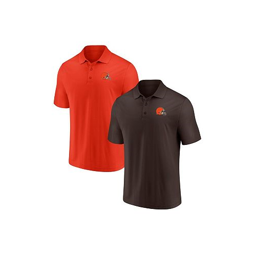 Fanatics Mens Brown and Orange Cleveland Browns Home and Away 2-Pack Polo Shirt Set