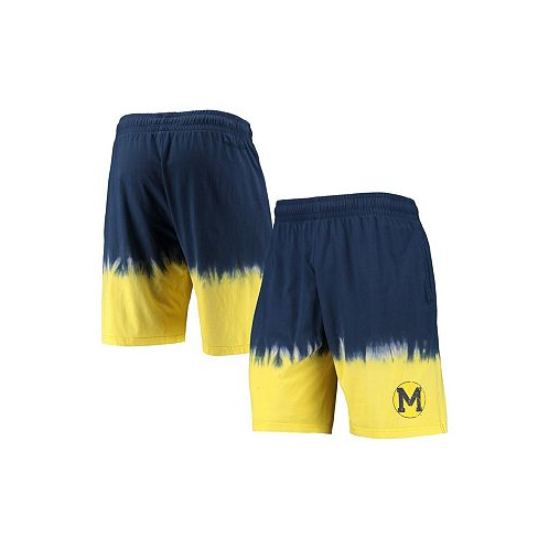 Mitchell & Ness Mens Navy Gold Michigan Wolverines Tie-Dye Shorts