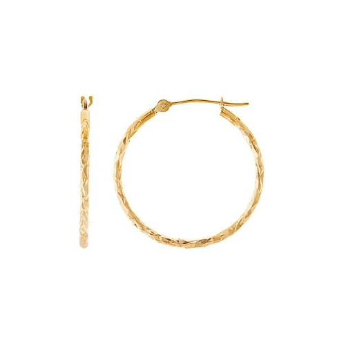 Macys Textured Oval Hoop Earrings in 10k Gold 1
