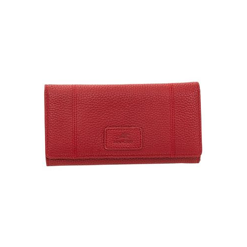 Mancini Womens Pebbled Collection RFID Secure Trifold Wing Wallet