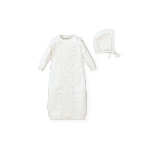 Hope & Henry Baby Boys Baby Sweater Gown and Bonnet Set