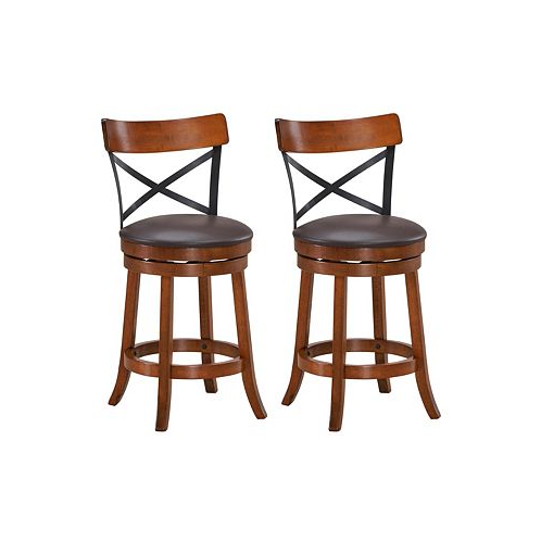 Costway Set of 2 Bar Stools Swivel 25 Dining Bar Chairs