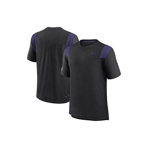 Nike Mens Black Baltimore Ravens Sideline Tonal Logo Performance Player T-shirt
