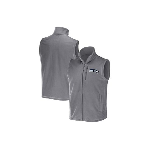 Fanatics Mens NFL x Darius Rucker Collection by Gray Seattle Seahawks Polar Fleece Full-Zip Vest