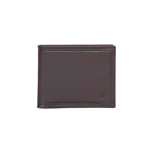 Nautica Mens Credit Card Bifold Leather Wallet