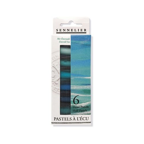 Sennelier Extra Soft Emerald Sea Half Pastel 6 Piece Stick Set 5.91 x 1.25