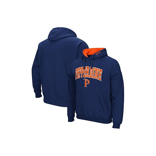Colosseum Mens Navy Pepperdine Waves Arch and Logo Pullover Hoodie