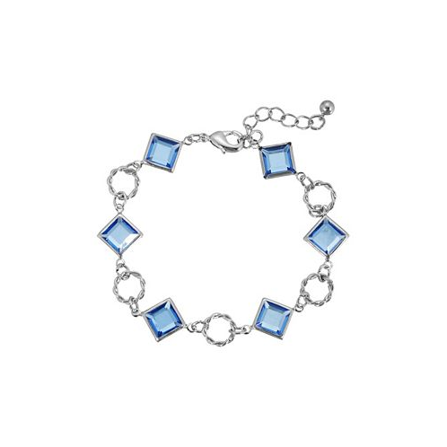 2028 Silver-Tone Light Blue Crystal Bracelet
