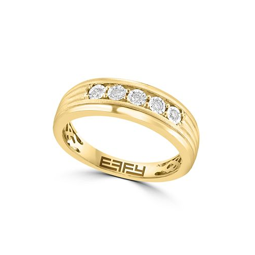 EFFY Collection EFFY Mens Diamond Ring (1/6 ct. t.w.) in Sterling Silver (Also available 14k Gold-Plated Sterling Silver)