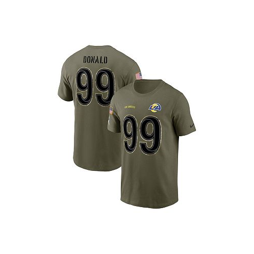 Nike Mens Aaron Donald Olive Los Angeles Rams 2022 Salute To Service Name and Number T-shirt