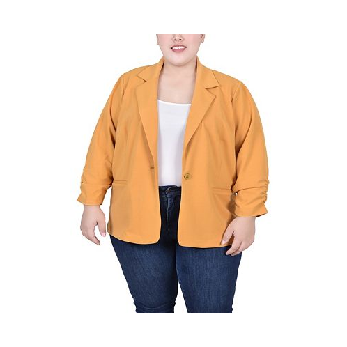 NY Collection Plus Size Long Sleeve Scuba Crepe Jacket