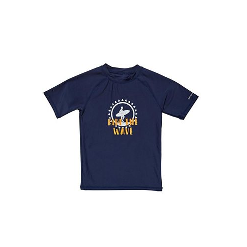 Snapper Rock Toddler Child Boys Ride the Wave Navy SS Rash Top